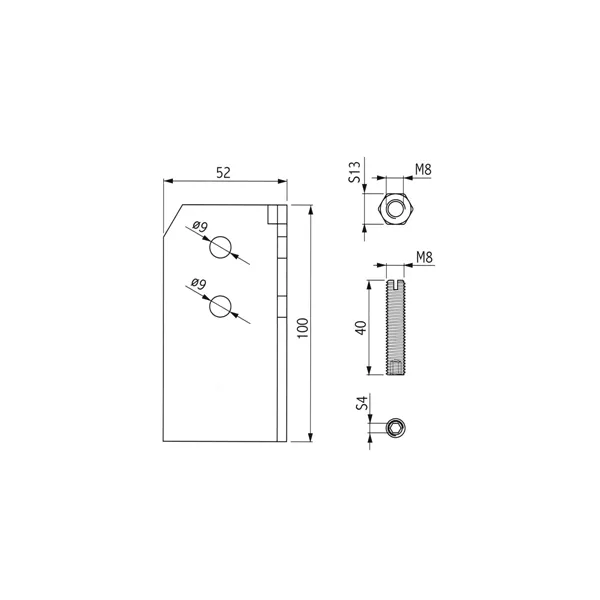 Connecting element 60x60mm
