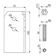 Connecting element 60x60mm