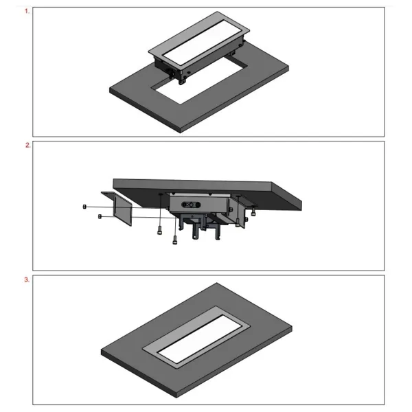 Rėmas be dangtelio TOP FRAME M 4 dalių rozečių blokui, juodas