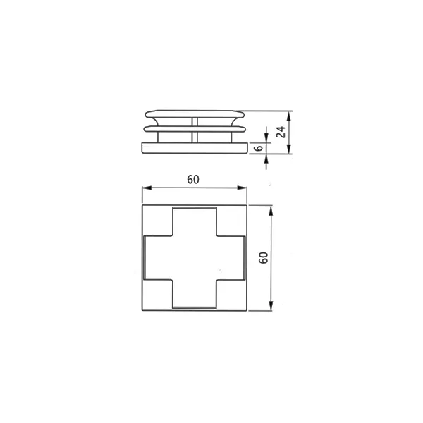 Dangtelis apatinis 60x60mm
