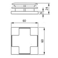 Dangtelis apatinis 60x60mm