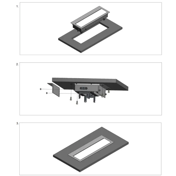 Asimetriškas rėmas su dangteliu TOP FRAME M 4 dalių rozečių blokui, aliuminis
