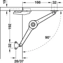 Lid stay/flap stay, Duo forte, individual component