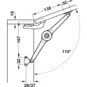 Lid stay/flap stay, Duo forte, individual component