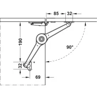 Lid stay/flap stay, Duo forte, individual component