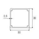 Profile vertical 80x80mm L3850mm
