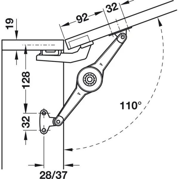 Tvirtinimas mechanizmui prie korpuso juoda