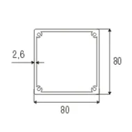 Profilis vertikalus 80x80mm, L3850mm, juoda
