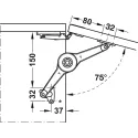 Lid stay/flap stay, Häfele Duo standard, individual fitting