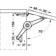 Lid stay/flap stay, Häfele Duo standard, individual fitting