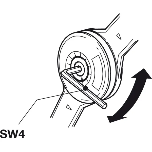 Lid stay/flap stay, Häfele Duo standard, individual fitting