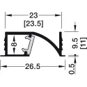 Profilis LED frezuojamas 1107 aliuminis L3000mm, juodas