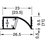 Profilis LED frezuojamas 1107 aliuminis L3000mm, juodas