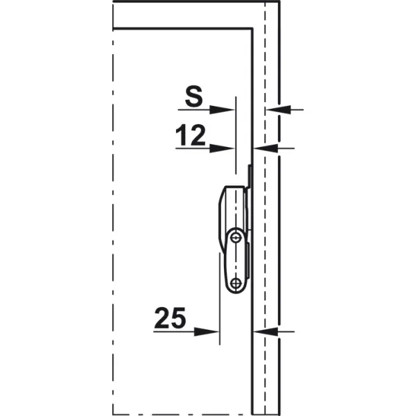 Lid stay/flap stay, Häfele Duo standard, individual fitting