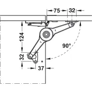 Lid stay/flap stay, Häfele Duo standard, individual fitting