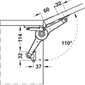 Lid stay/flap stay, Häfele Duo standard, individual fitting