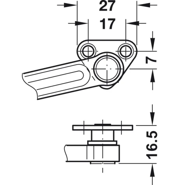 Screw-on bracket, For Maxi Up/Duo standard/forte flap fittings