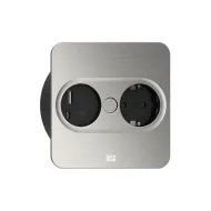 TWIST 2, 1xCEE7/3 1xUSB A/C 22W L2m stainless steel angular