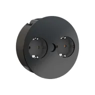 Rozečių blokas TWIST 2xCEE7/3, matinis juoda laidas L2000mm