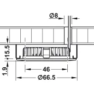 Housing for undermounted light, for Häfele Loox drill hole Ø55mm