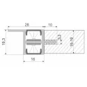 Recess mounted profile, double sided, for LED strip, L3500mm aluminum