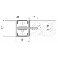 Profilis LED juostai įfrezuojamas dvipusis L3500mm, aliuminis
