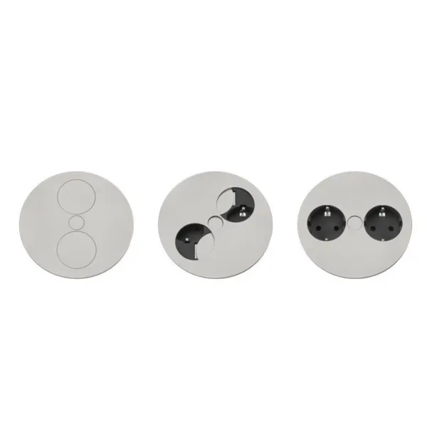 TWIST 1xCEE7/3 2xKeystone L0.2m stainless steel look
