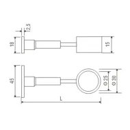 Mid support adjustable for Ø25mm tube