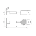 End support for Ø25mm tube, adjustable