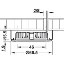 Housing for undermounted light, for Häfele Loox drill hole Ø55mm