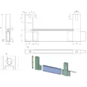 Laikiklis distancinis 30x10mm, stačiakampiam vamzdžiui, galinis aliuminis
