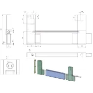 Laikiklis distancinis 30x10mm, stačiakampiam vamzdžiui, galinis ruda
