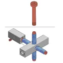 Screw M5x35mm with cylindrical head for universal connection CUBE