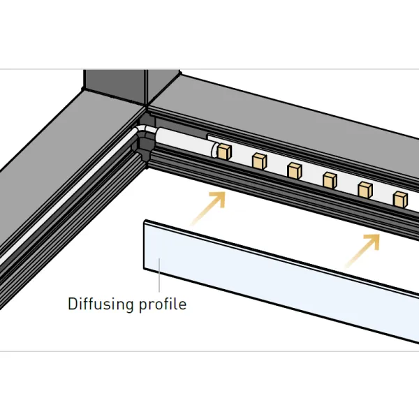 Diffuser for LED CUBE profile L3000mm transparent