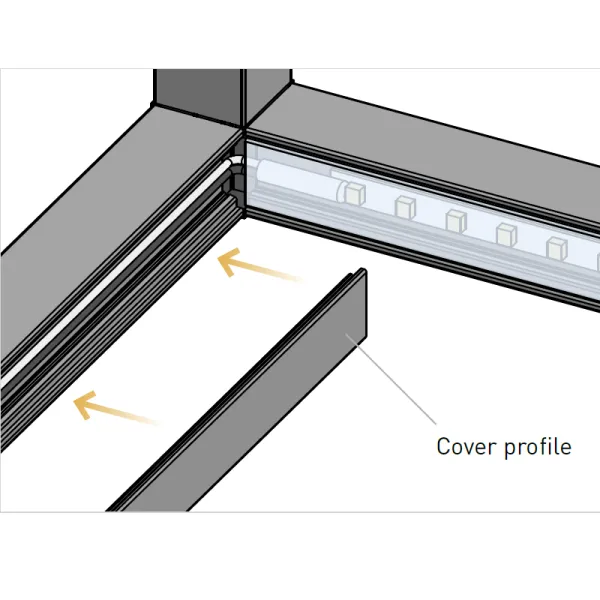 Diffuser for LED CUBE profile L3000mm black