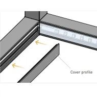 Šviesos filtras LED CUBE profiliui L3000mm, juoda