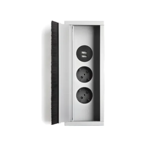 Power distributing unit 3002 2xSchuko, double USB charger, matte white, cable L2000mm