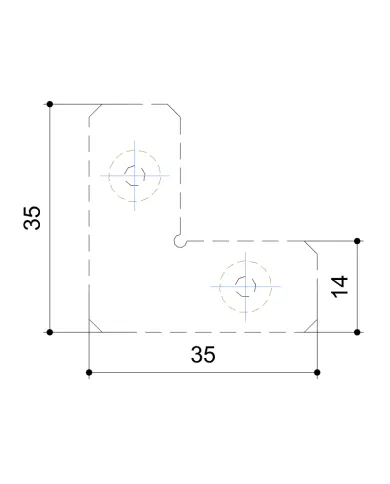 Corner connectors (4 pcs) for M531/M532 profile with M4x6mm screws (8 pcs) MODUS