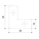 Corner connectors (4 pcs) for M531/M532 profile with M4x6mm screws (8 pcs) MODUS