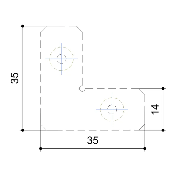 Corner connectors (4 pcs) for M531/M532 profile with M4x6mm screws (8 pcs) MODUS