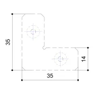 Corner connectors (4 pcs) for M531/M532 profile with M4x6mm screws (8 pcs) MODUS