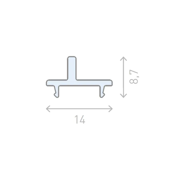 Diffuser LED for glass shelves for CUBE profile L3000mm transparent