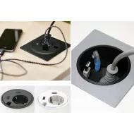 Rozečių blokas POWER DOT 1x220V, 2xUSB jungtys, 1 kanalas laidui, laidas L1500mm, juodas