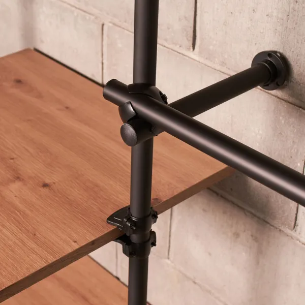 End support for Ø25mm tube black