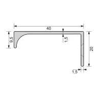 Profilis aliuminio rankenėlei L3500mm, aliuminis