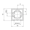 Profile CUBE for wooden shelf L3000mm black anodized