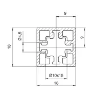 Profilis CUBE medinei lentynai L3000mm, juoda anoduotas