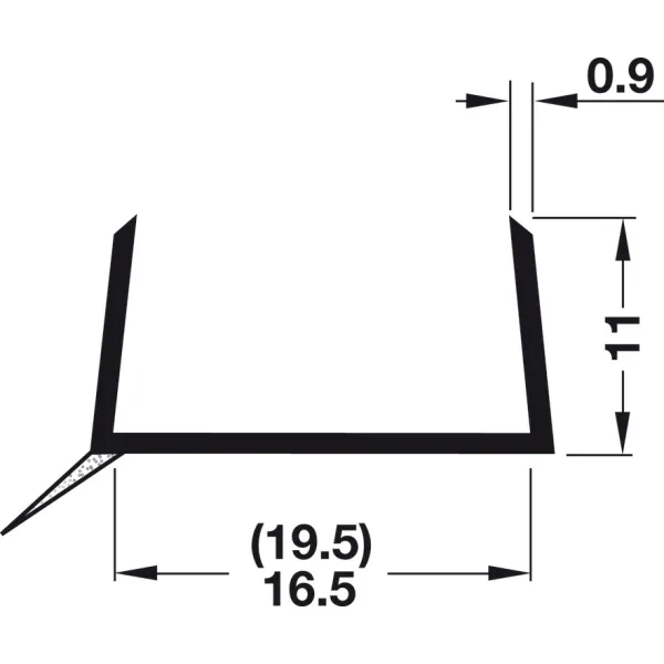 Profilis plintuso 19mm, L2500mm,