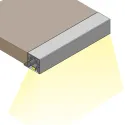 Profilis CUBE medinei lentynai LED L3000mm, juoda anoduotas