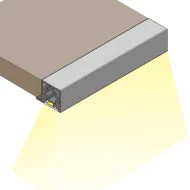 Profile CUBE for wooden shelf LED L3000mm black anodized